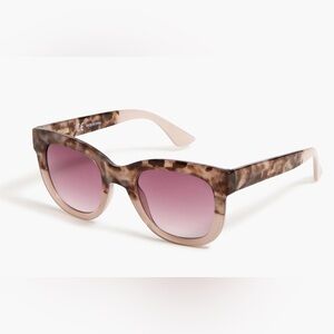 J.CREW Pink Tortoise Split Color Oversized Sunglasses 100%UV